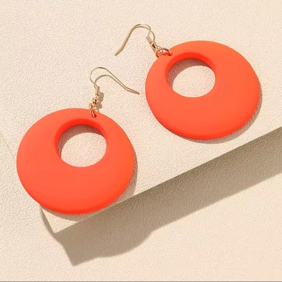 12-Pair Color Pop Retro Hoop - Handmade Earrings - Picture 4 of 5